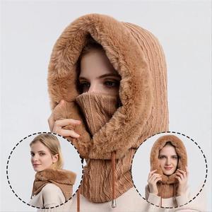 Women Ultra Warm 3 In 1 Beanie Neck Warmer With Face Cover